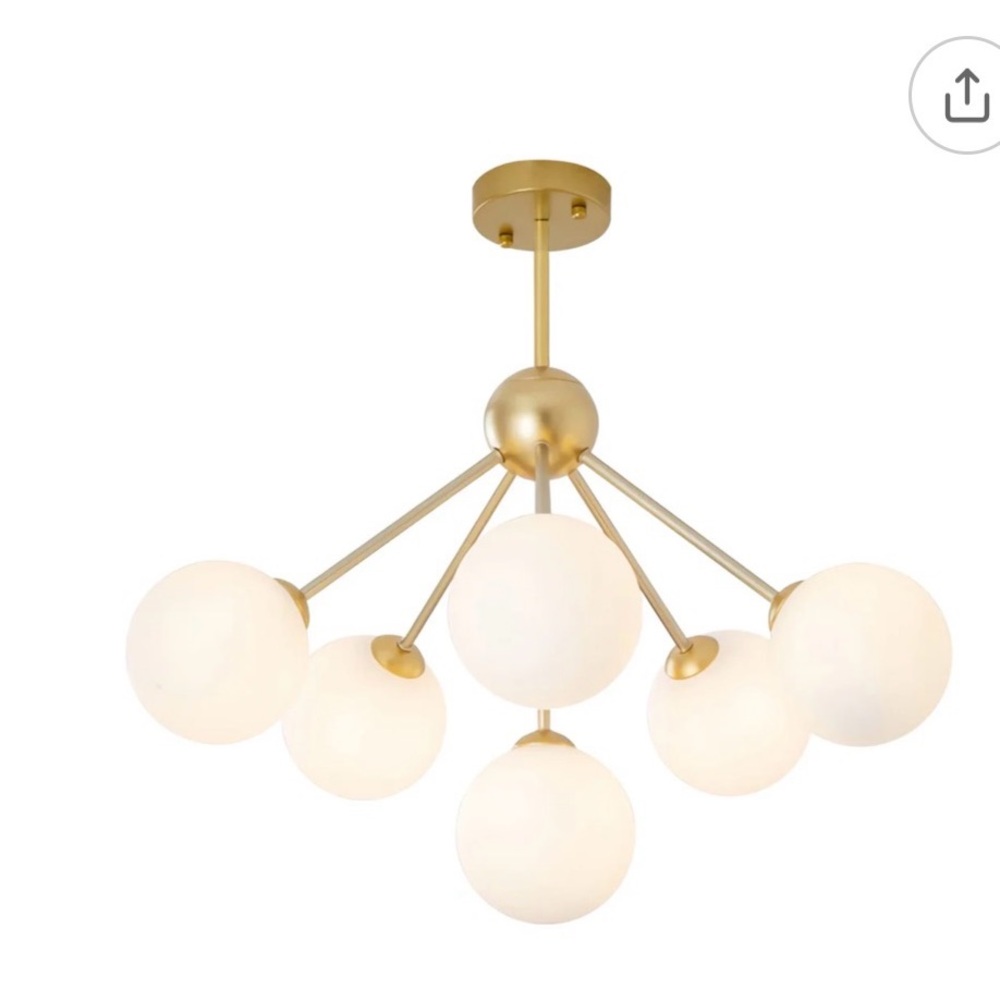 Elegant Gold and White Chandelier
